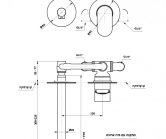 Reed 301912 ברז קיר לכיור פיה ארוכה שרטוט Reed 301912 ברז קיר לכיור פיה ארוכה שרטוט