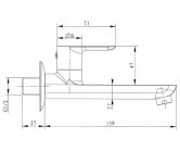 cold water taps 309307 שרטוט ברז מהקיר פיה ארוכה