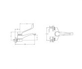 Accessability faucets ברז מהקיר פיה ארוכה אלפא שרטוט 30145 Accessability faucets ברז מהקיר פיה ארוכה אלפא שרטוט 30145