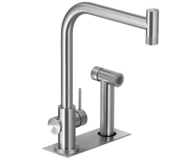 knob 306050 ברז מטבח נירוסטה מתז צד אינטגרלי פיה אפקית מסובבת